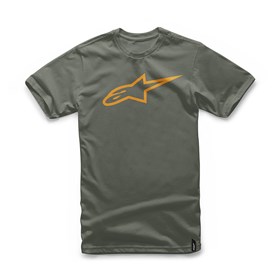 Camiseta Alpinestars Ageless Classic - Verde Militar Laranja
