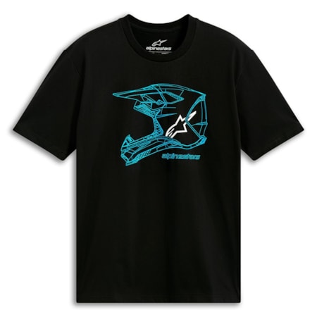 Camiseta Alpinestars MX Helmet Preto Azul
