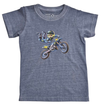 Camiseta Infantil Wide Open Motomix Chumbo
