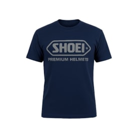 Camiseta Shoei Azul Logo Cinza