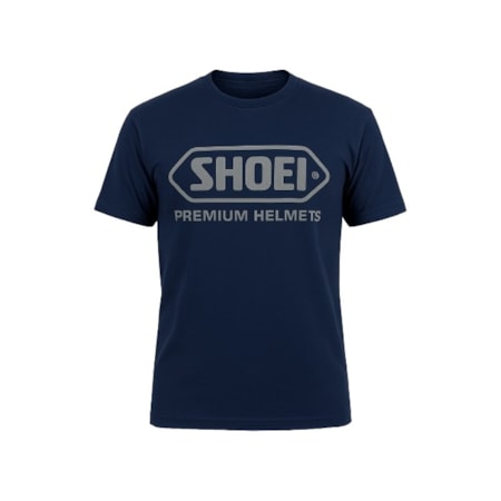 Camiseta Shoei Azul Logo Cinza