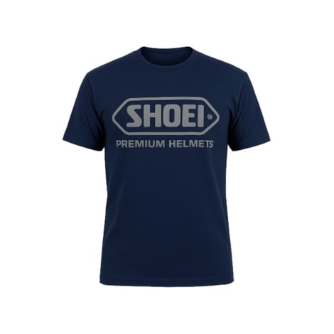 Camiseta Shoei Azul Logo Cinza
