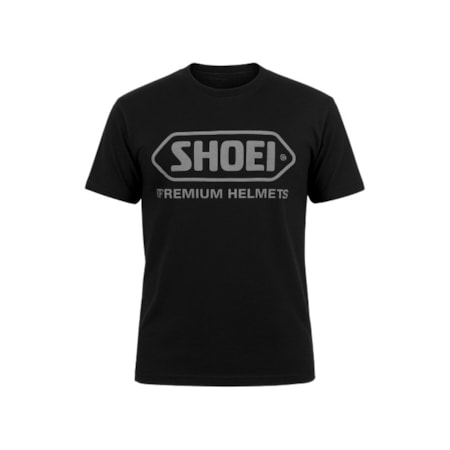 Camiseta Shoei Preto Logo Cinza