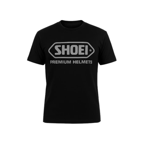 Camiseta Shoei Preto Logo Prata