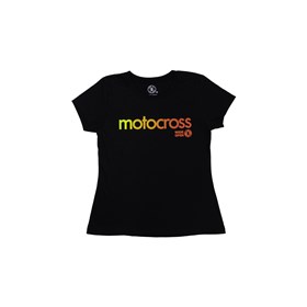 Camiseta Wide Open Feminino Motocross - Preto
