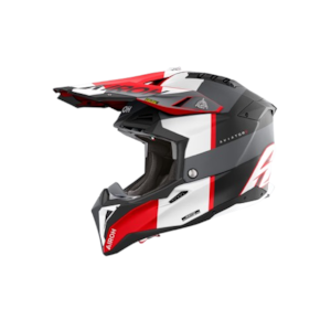 Capacete Airoh Aviator 3 Monarch Cinza Vermelho Fosco