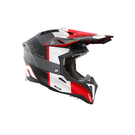 Segunda imagem do produto Capacete Airoh Aviator 3 Monarch Cinza Vermelho Fosco