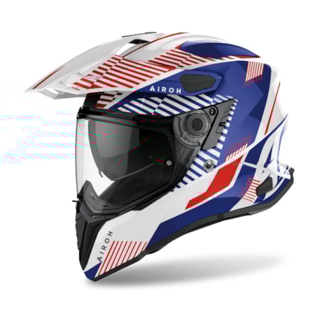 Capacete Airoh Commander Boost Branco Azul