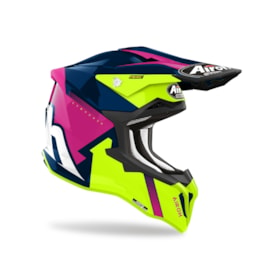 Capacete Airoh Strycker Blazer Azul Rosa