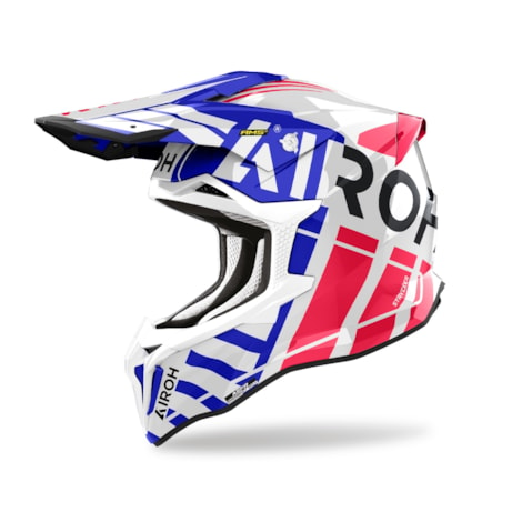 Capacete Airoh Strycker Brave Azul Vermelho Gloss