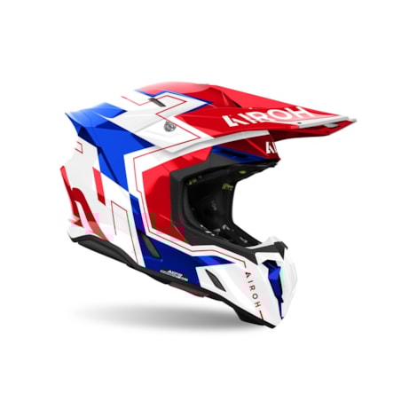 Capacete Airoh Twist 3 Dizzy Azul Vermelho Gloss