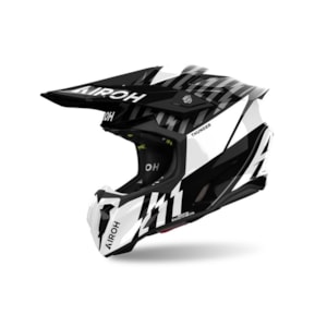 Capacete Airoh Twist 3 Thunder Preto Branco