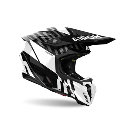 Segunda imagem do produto Capacete Airoh Twist 3 Thunder Preto Branco