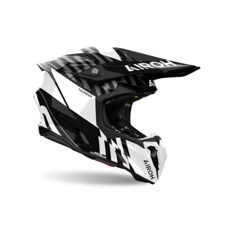 Segunda imagem do produto Capacete Airoh Twist 3 Thunder Preto Branco