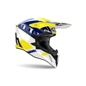 Capacete Airoh Wraaap Feel Amarelo Azul Gloss