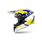 Capacete Airoh Wraaap Feel Amarelo Azul Gloss