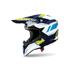 Capacete Airoh Wraaap Vision Amarelo Azul Gloss