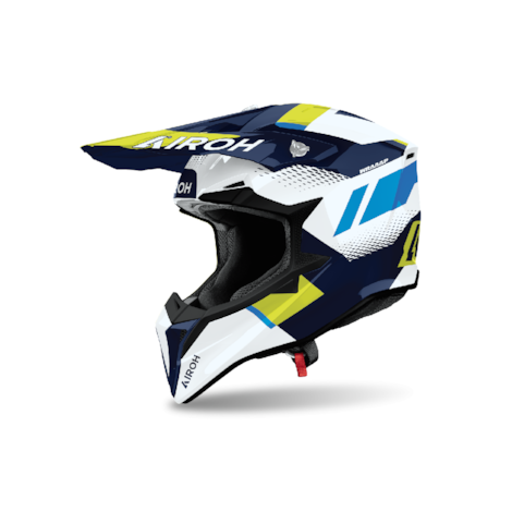 Capacete Airoh Wraaap Vision Amarelo Azul Gloss