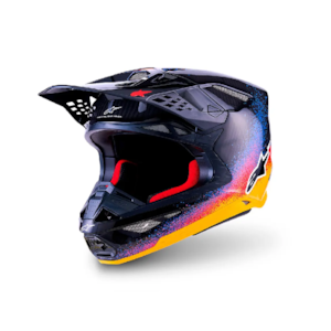 Capacete Alpinestars SM10 Black Hole Preto Amarelo Laranja