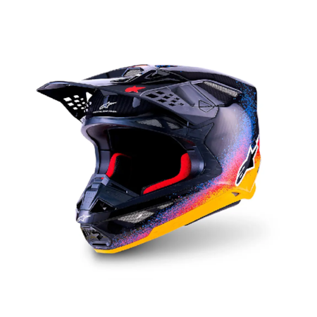 Capacete Alpinestars SM10 Black Hole Preto Amarelo Laranja