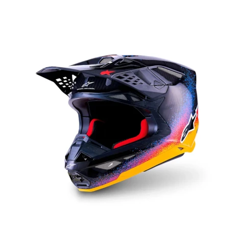 Capacete Alpinestars SM10 Black Hole Preto Amarelo Laranja