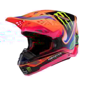Capacete Alpinestars SM10 Deegan Monster - Laranja Flúor Roxo Rosa
