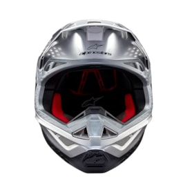 Segunda imagem do produto Capacete Alpinestars SM10 Flood - Laranja Prata Fosco Gloss