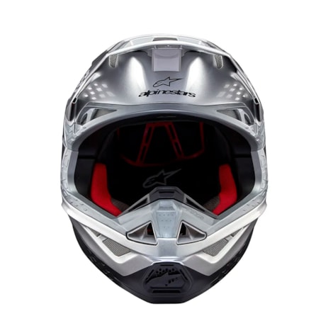 Segunda imagem do produto Capacete Alpinestars SM10 Flood - Laranja Prata Fosco Gloss