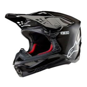 Capacete Alpinestars SM10 Solid Preto Carbono Gloss