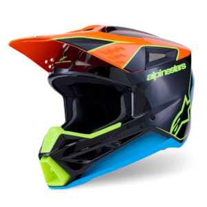 Segunda imagem do produto Capacete Alpinestars SM3 Fray Preto Laranja Amarelo