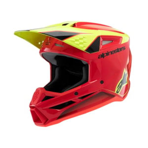 Capacete Alpinestars SM3 Fray Vermelho Amarelo Preto