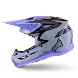 Segunda imagem do produto Capacete Alpinestars SM3 Infantil Jettson Cinza Roxo Preto