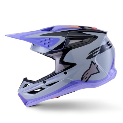 Segunda imagem do produto Capacete Alpinestars SM3 Infantil Jettson Cinza Roxo Preto
