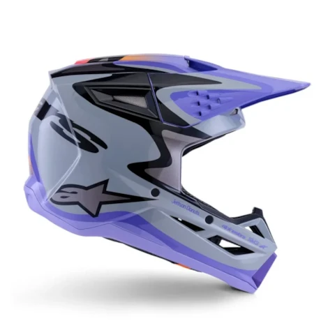 Segunda imagem do produto Capacete Alpinestars SM3 Infantil Jettson Cinza Roxo Preto