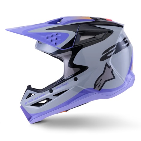 Segunda imagem do produto Capacete Alpinestars SM3 Jettson Cinza Roxo Preto