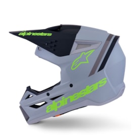 Segunda imagem do produto Capacete Alpinestars SM3 Radium Cinza Preto Amarelo Flúor