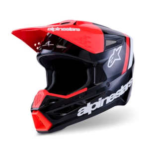Segunda imagem do produto Capacete Alpinestars SM3 Radium Preto Vermelho Branco
