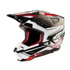 Segunda imagem do produto Capacete Alpinestars SM5 Action 2 - Preto Branco Vermelho Gloss
