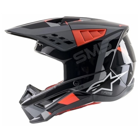 Capacete Alpinestars SM5 Rover Anthracite Vermelho Cinza Camo