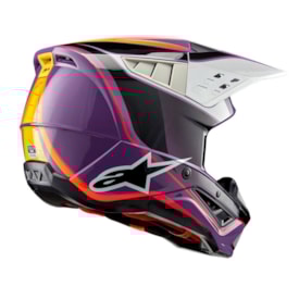 Segunda imagem do produto Capacete Alpinestars SM5 Sail Roxo Preto Prata Gloss