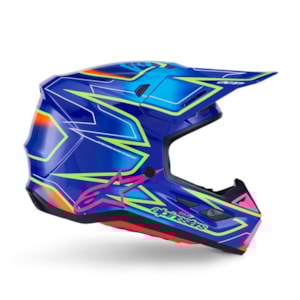 Segunda imagem do produto Capacete Alpinestars SM7 Cast Azul Rosa Amarelo Flúor