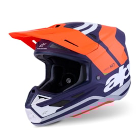 Capacete Alpinestars SM7 Core Laranja Azul Fosco