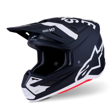 Capacete Alpinestars SM7 Dasher Preto Branco Fosco