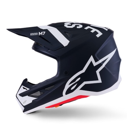 Segunda imagem do produto Capacete Alpinestars SM7 Dasher Preto Branco Fosco