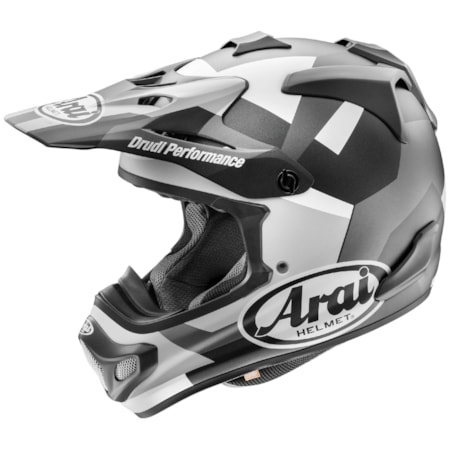 Capacete Arai MX-V Evo Block Cinza Claro Preto Cinza Escuro