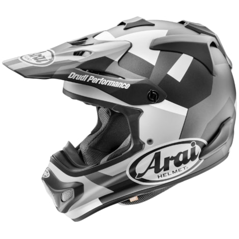 Capacete Arai MX-V Evo Block Cinza Claro Preto Cinza Escuro