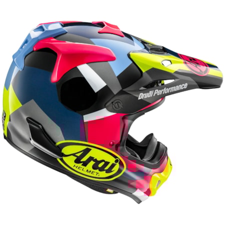 Segunda imagem do produto Capacete Arai MX-V Evo Block Preto Rosa Amarelo