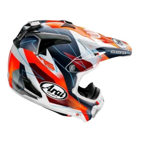 Segunda imagem do produto Capacete Arai MX-V Evo Resolute Branco Preto Vermelho