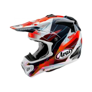 Capacete Arai MX-V Evo Resolute Branco Preto Vermelho