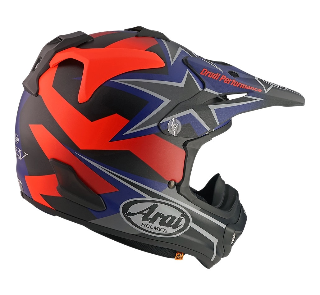 Capacete Arai MX-V Evo Stars & Stripes Preto Azul Vermelho